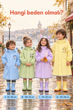 Beden rehberi: S 80-100 cm, M 100-110 cm, L 110-125 cm, XL 125-140 cm